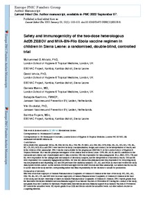 Safety And Immunogenicity Of The Two-dose Heterologous Ad26.ZEBOV And ...